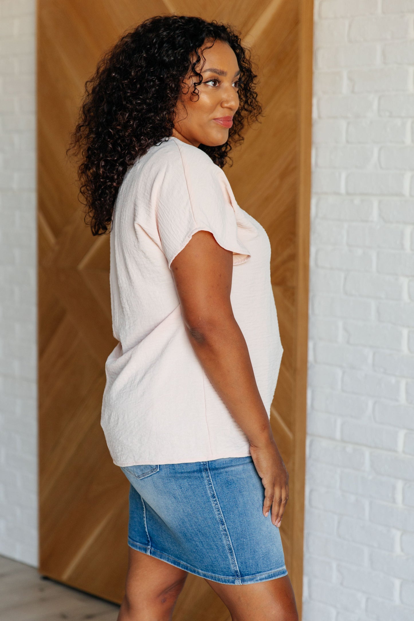 V-Neck Top in Blush