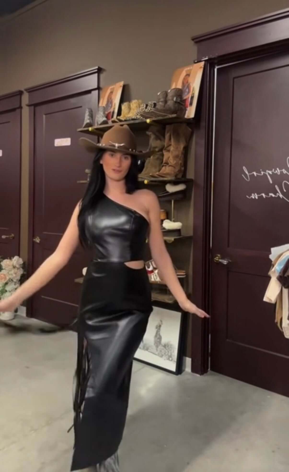 black leather fringe dress faux Side W Cut Out Waist Small Sweetheart Appliques Tulle A-Line Available in solid colors Cruise Dresses Size:M-L / 6-8