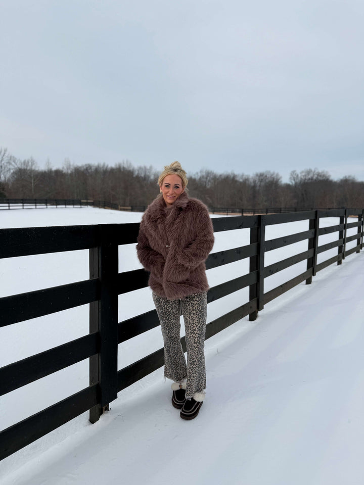 Leopard Distressed Hem Jeans