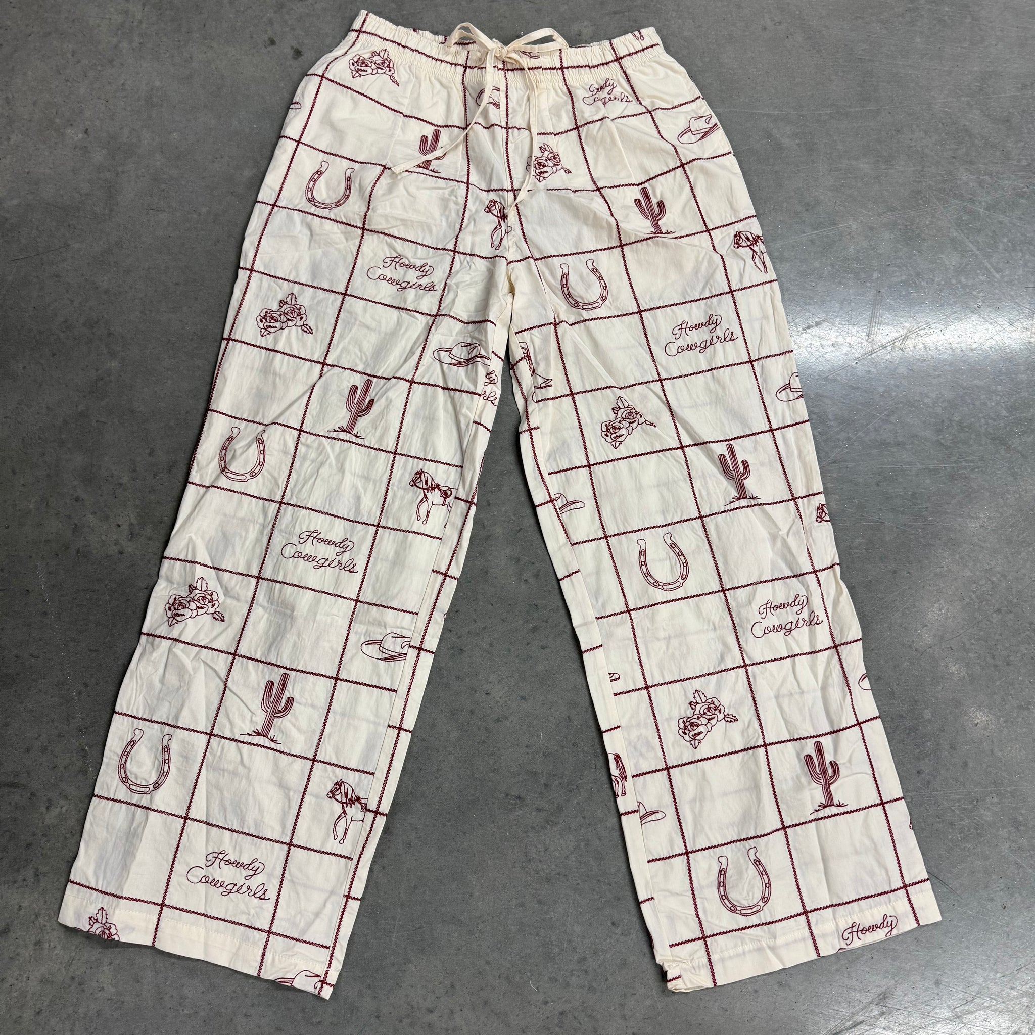 Check Western Graphic Pants