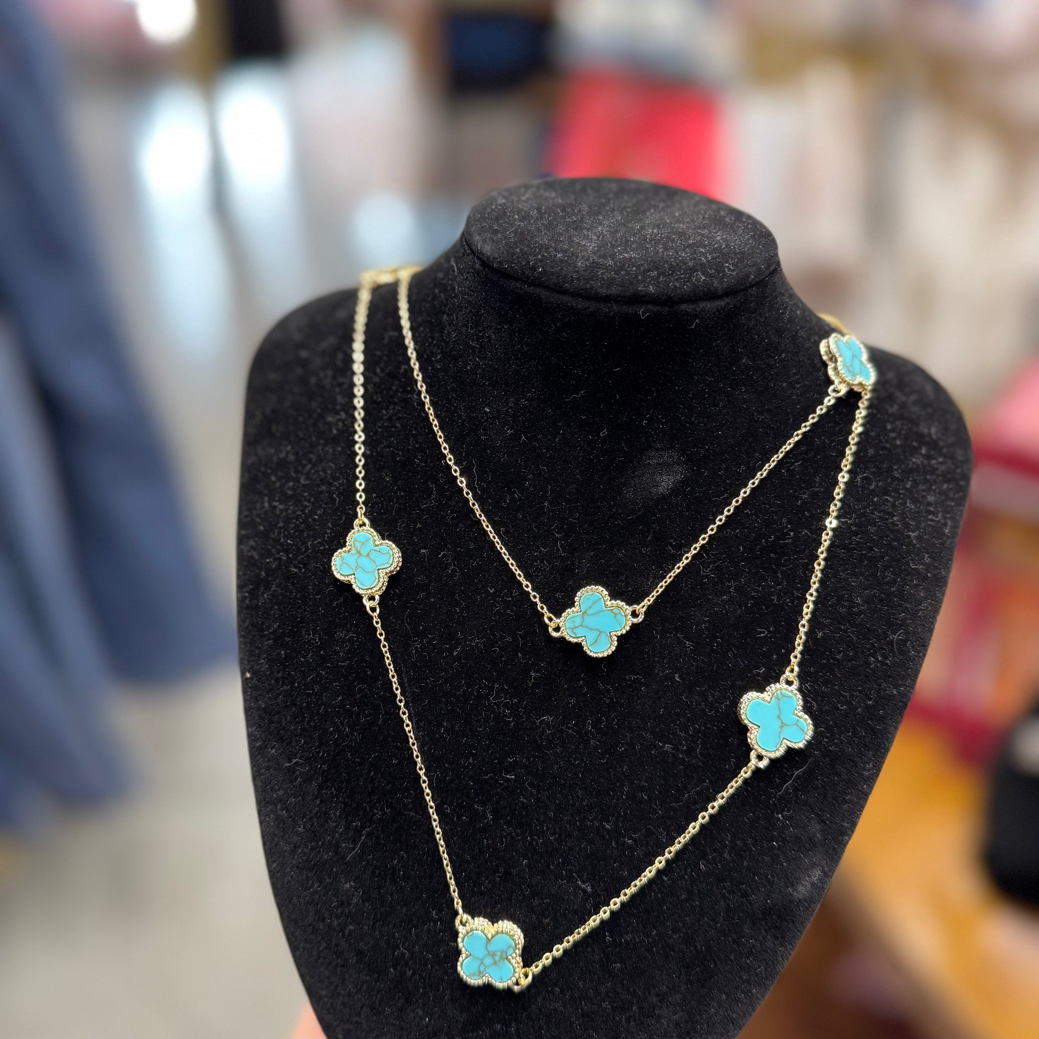 Turquoise Pendant Long Necklace