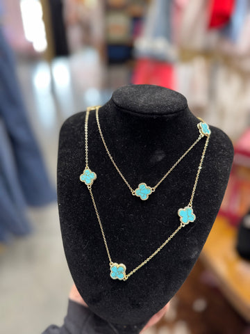 Turquoise Pendant Long Necklace