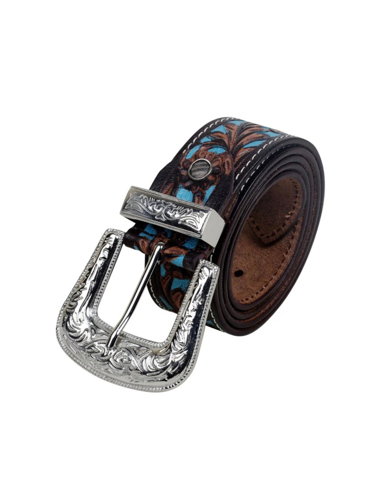 Turquoise Hand-Tooled Belt
