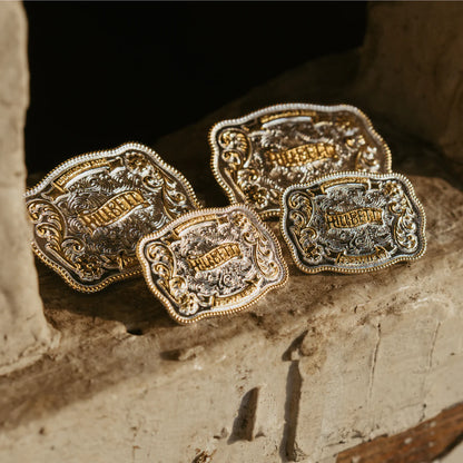 Hillbetty Rodeo earrings featuring silver-toned hoops with decorative rodeo-inspired charms, stylish jewelry accessory.
