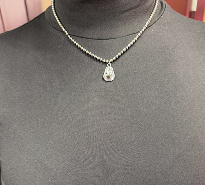 18k gold plated dainty beaded necklace with cowboy hat charm from West & Co. Jewelry, featuring a delicate design and Western style.