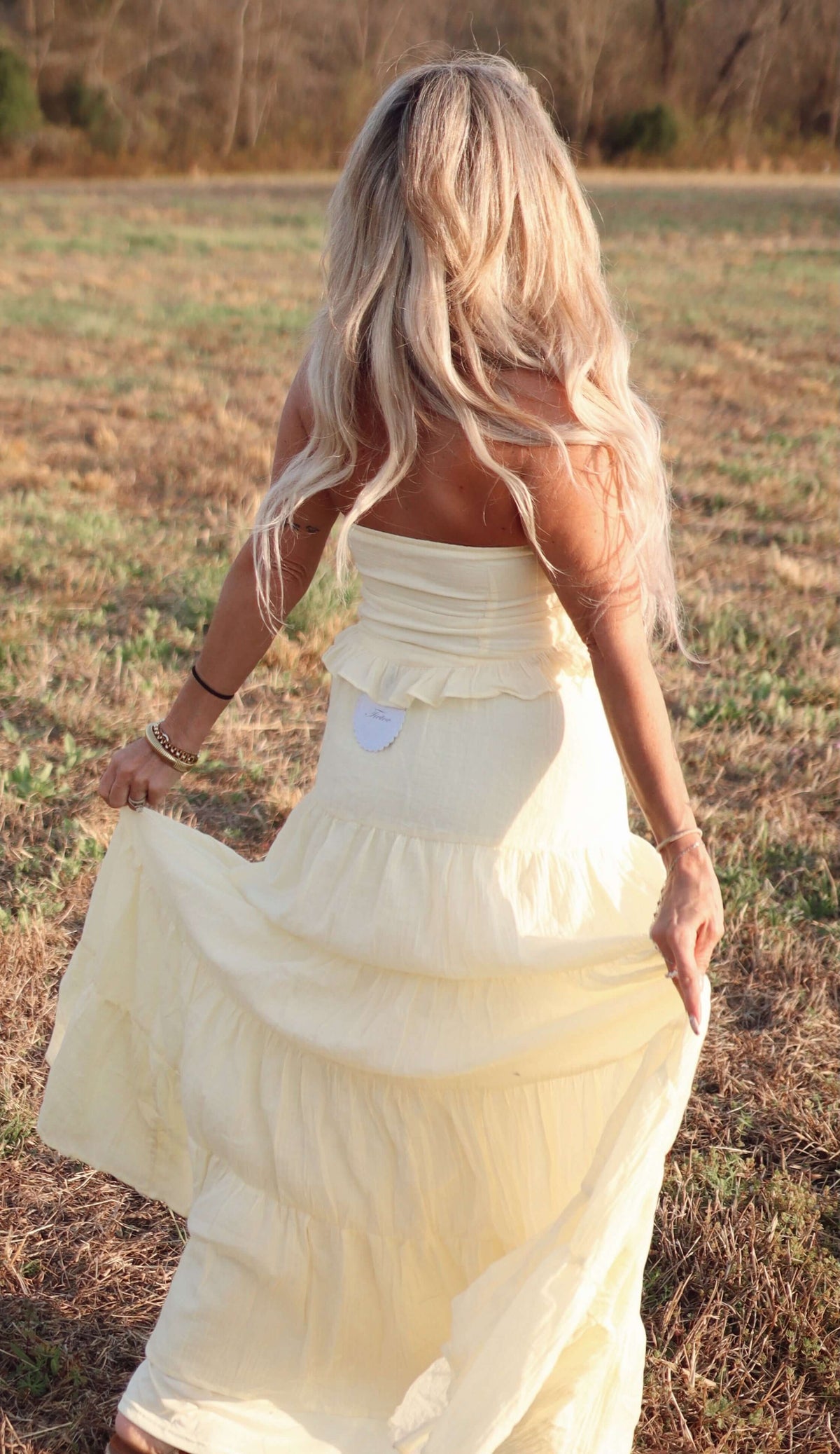 TICTOC Juliea lightweight gauze two-piece maxi skirt set with flowy skirts and matching crop top, perfect for casual summer wear.