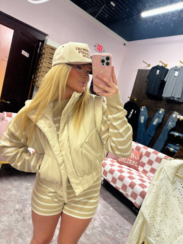 Taupe & Cream Two Piece Set