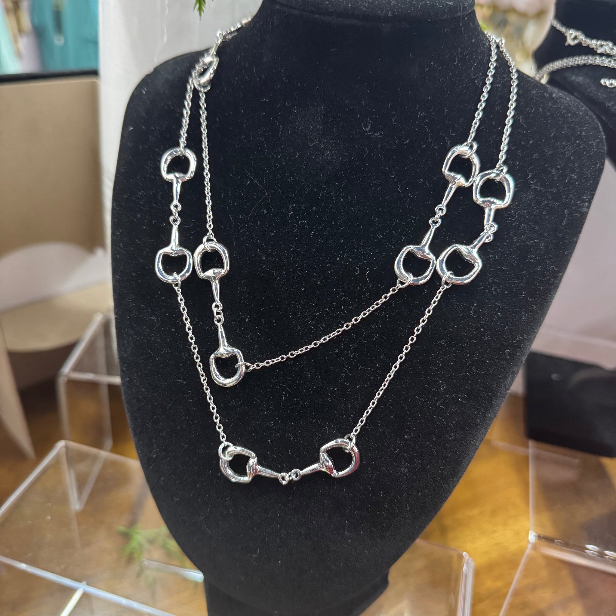 Long Silver Link Necklace