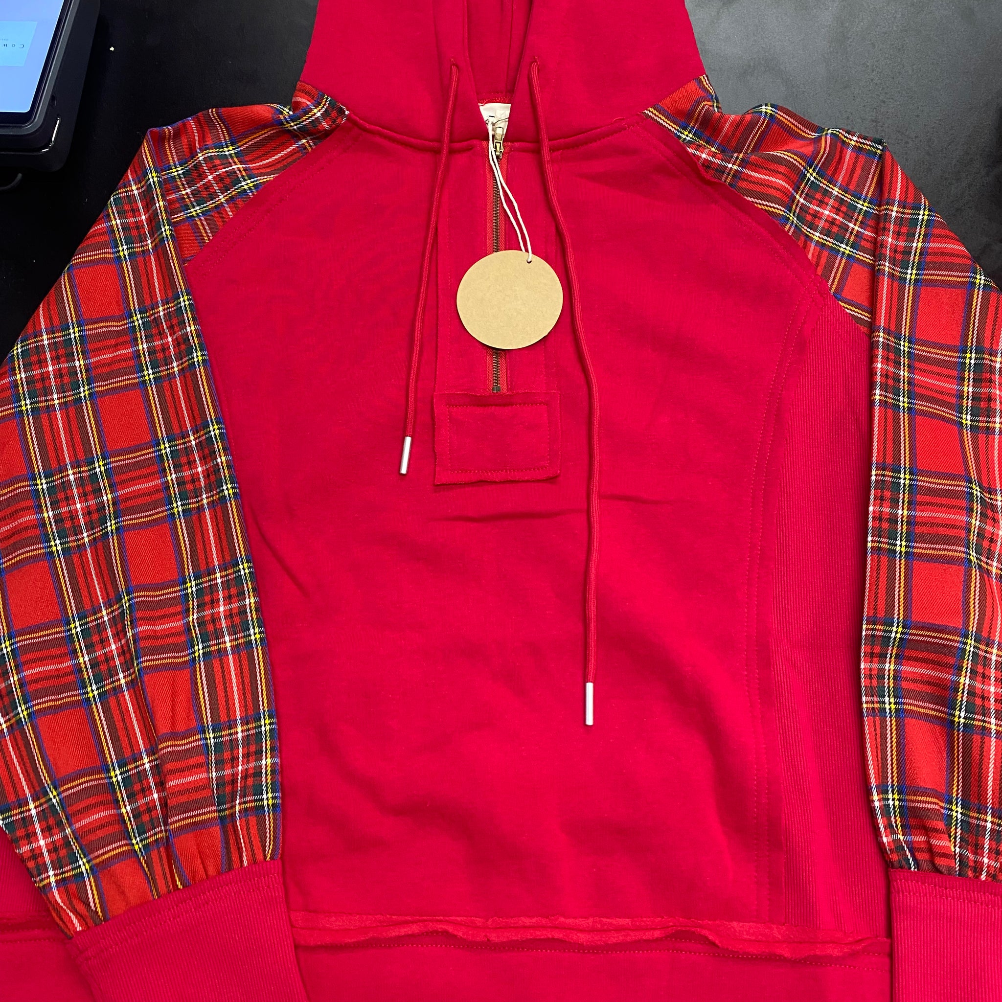 Xmas theme half zip hoodie