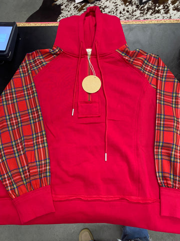 Xmas theme half zip hoodie
