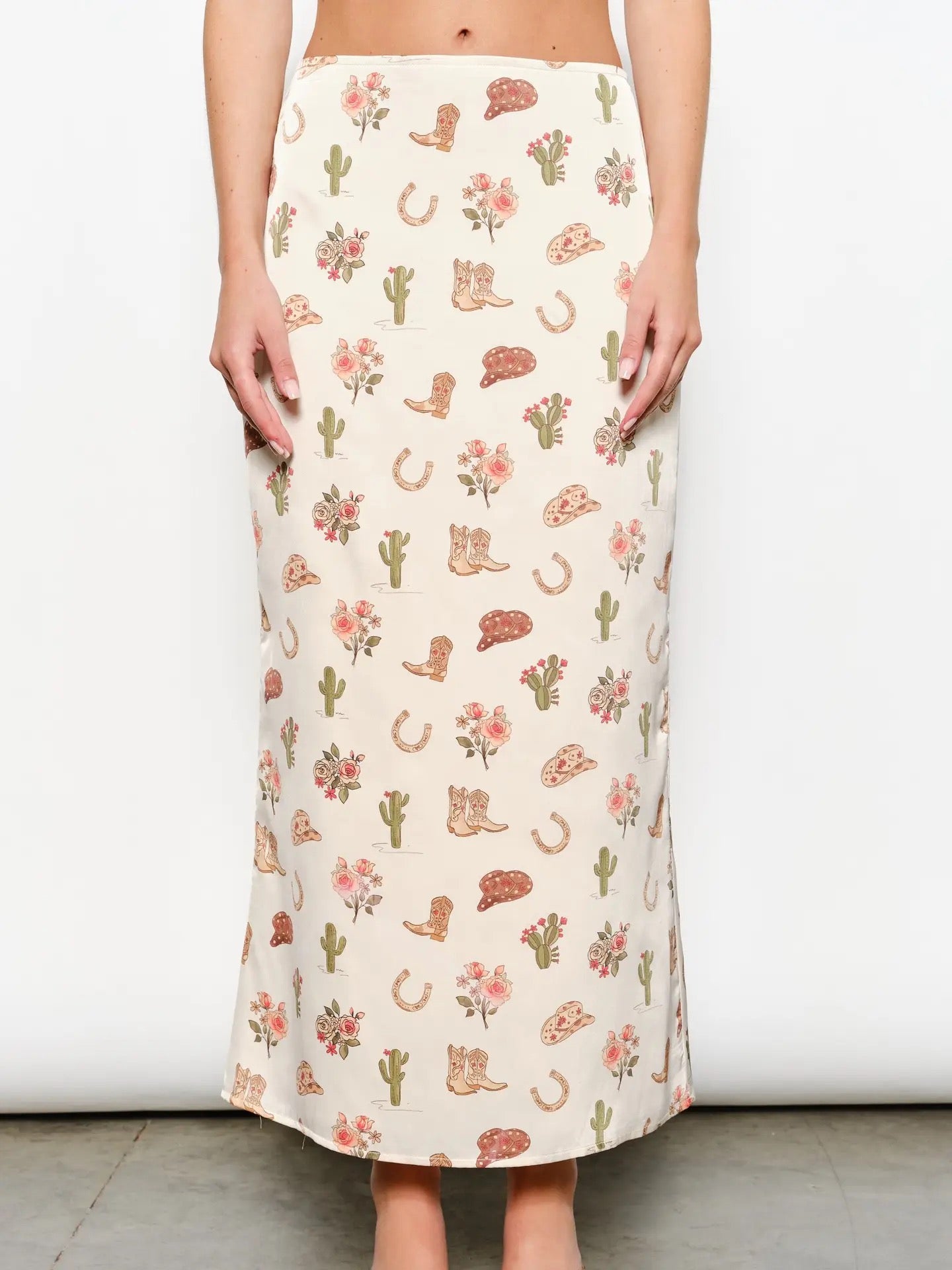 Cowboy Print Maxi Skirt