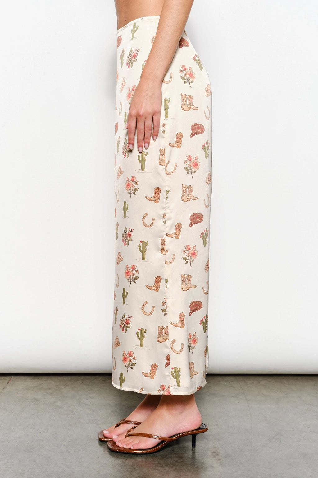 Cowboy Print Maxi Skirt