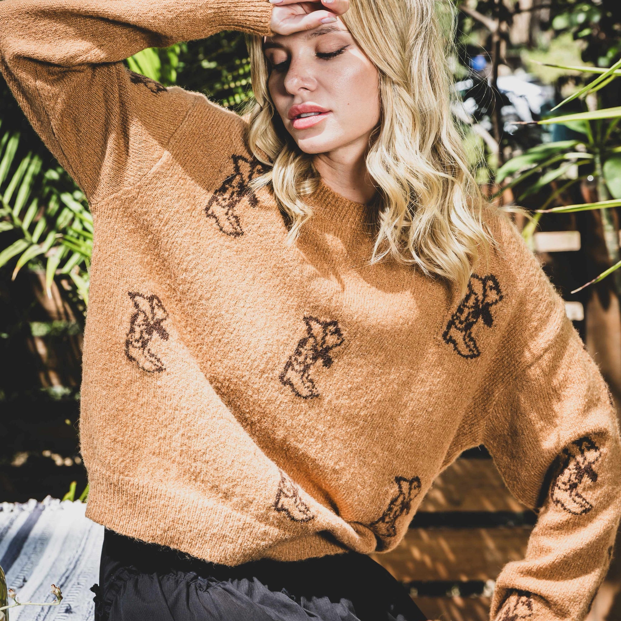 Western Boots Pattern Sweater