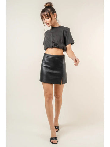 Round Neck Bubble Hem Top