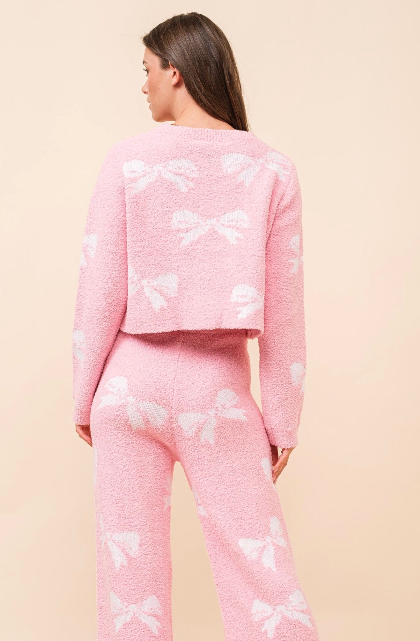 Bow Print Cozy Sweater Set