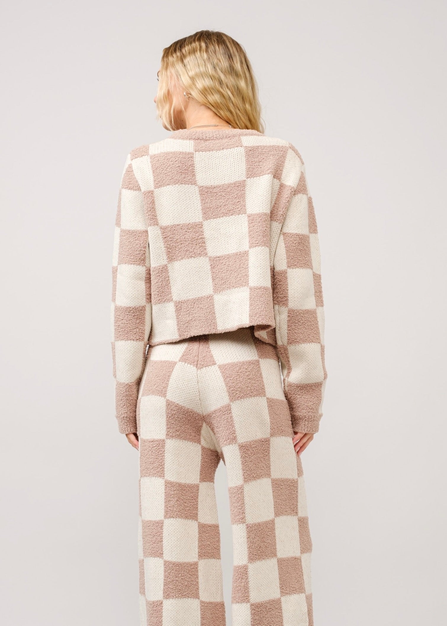 Checkerboard Knit Set Sweater