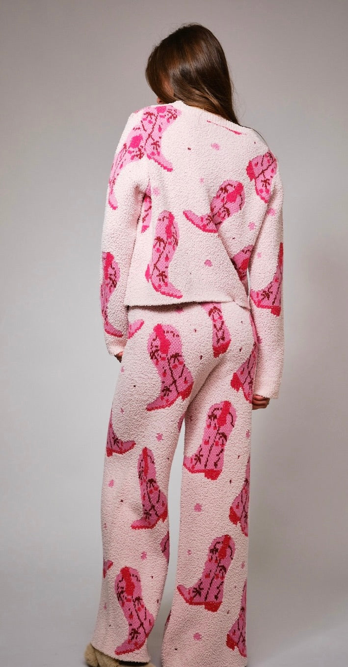 Boots Print Cozy Sweater Set