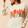 Contrast Sequin Pumpkin Sweater - Cowgirl Charm