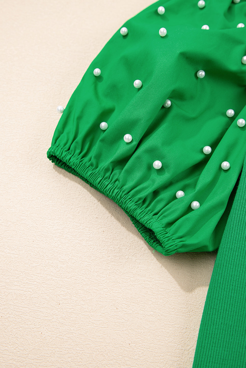 Emerald Pearl Puff Sleeve Top – Western Boutique Statement Blouse | Cowgirl Charm
