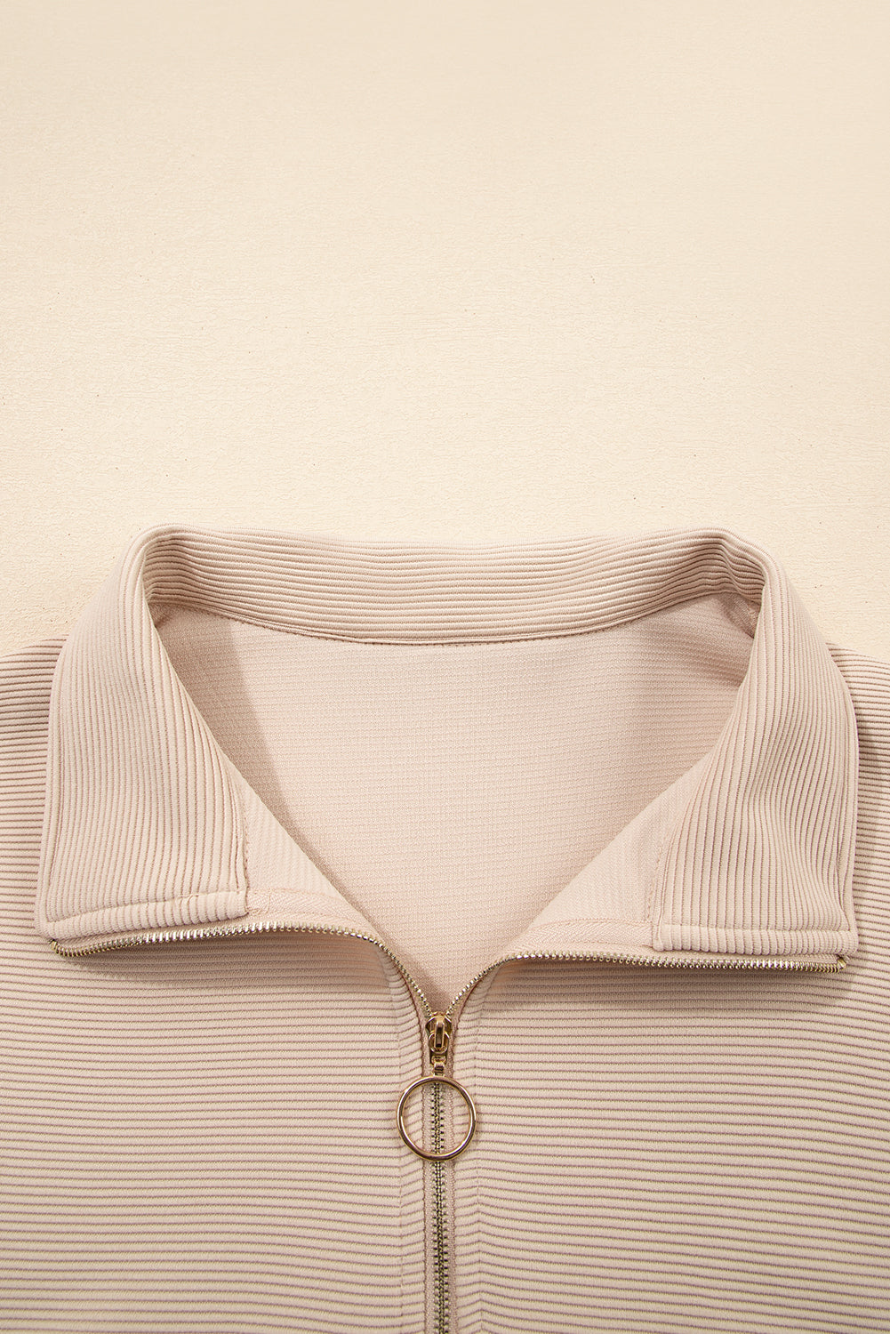 Beige Half-Zip Lounge Set – Women’s Loungewear