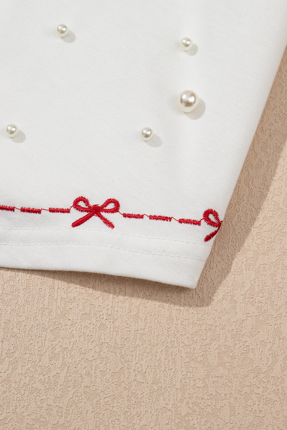 Pearl Puff Sleeve Lounge Set – White Embroidered Two-Piece Outfit | Cowgirl Charm