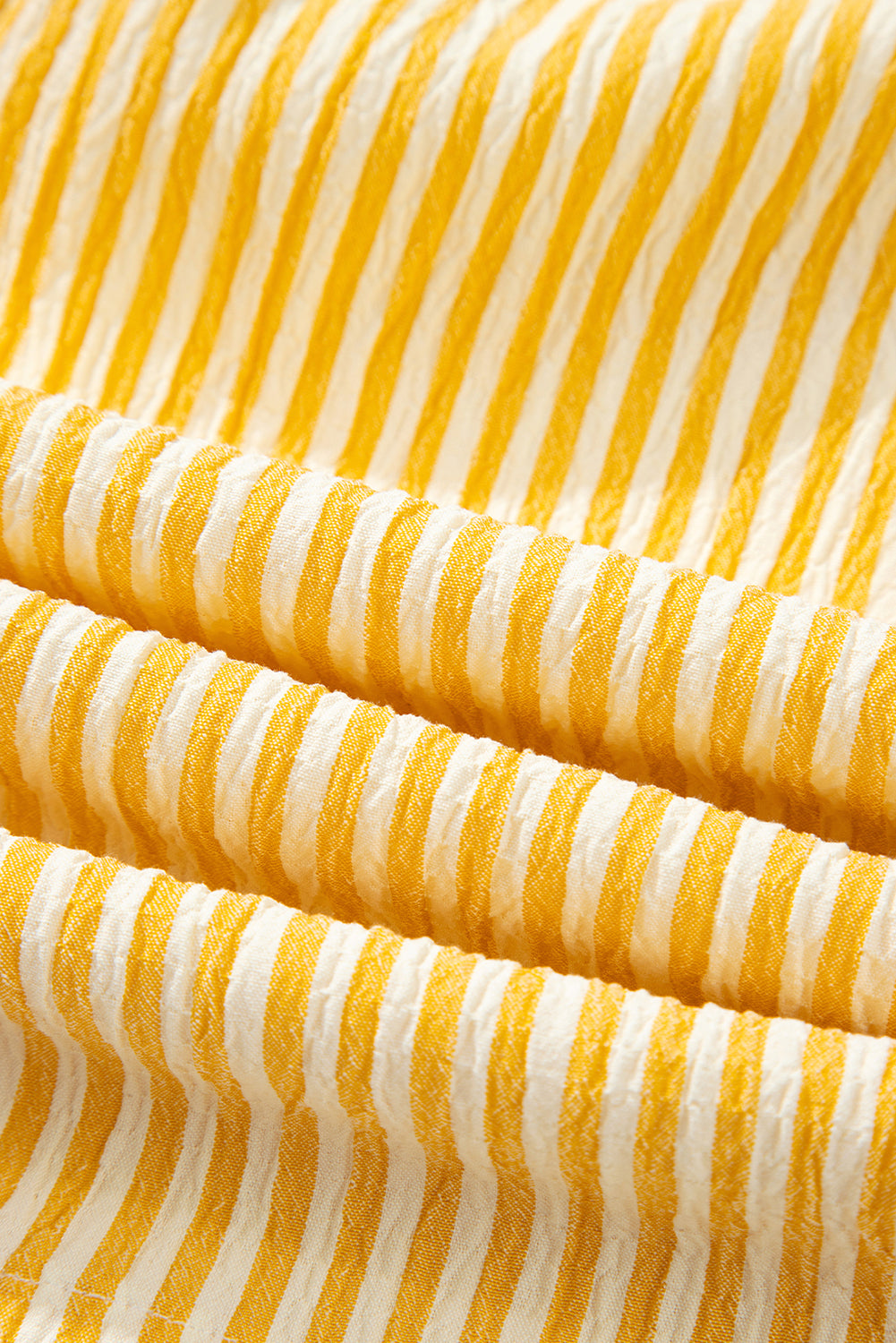 Sunny Stripes Bow-Tie Shoulder Romper with Pockets – Yellow & White