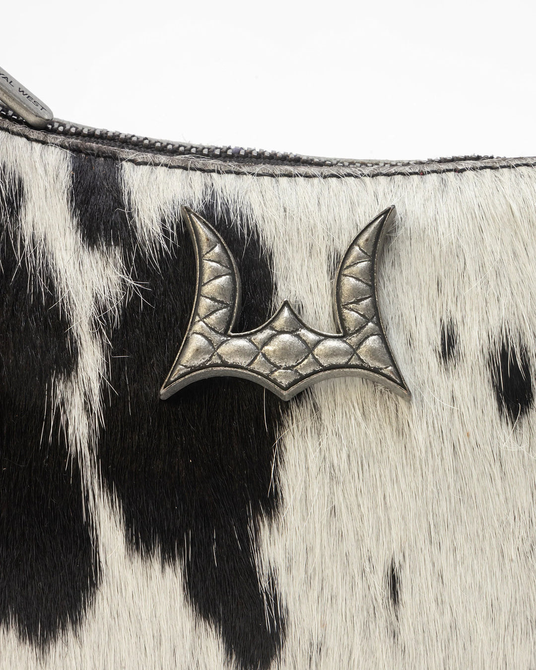 Loyal West Dannia Medium Purse In Black & White Cowhide