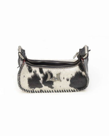 Loyal West Dannia Medium Purse In Black & White Cowhide