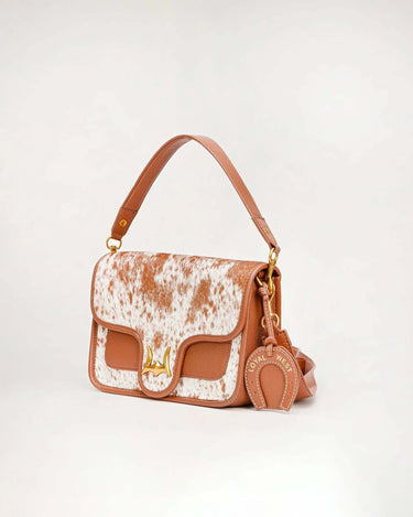 Loyal West Shell Medium Purse Brown And White