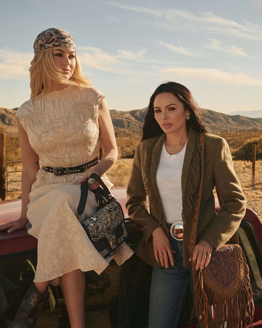 Loyal West Shell Medium Purse Black Floral Leather