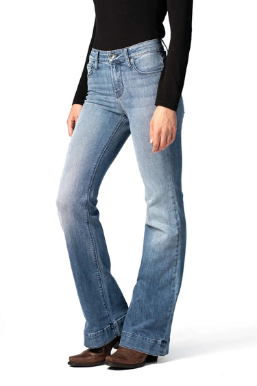 HAALA Denim BELLA : Trouser Flare (Vintage Blue) Navy Stitch