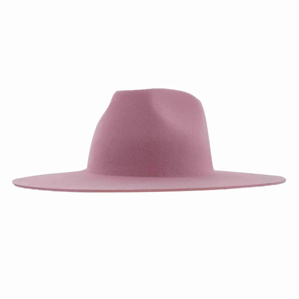 Rancher | Womens Wide Brim Felt Fedora Hat Cotton Candy