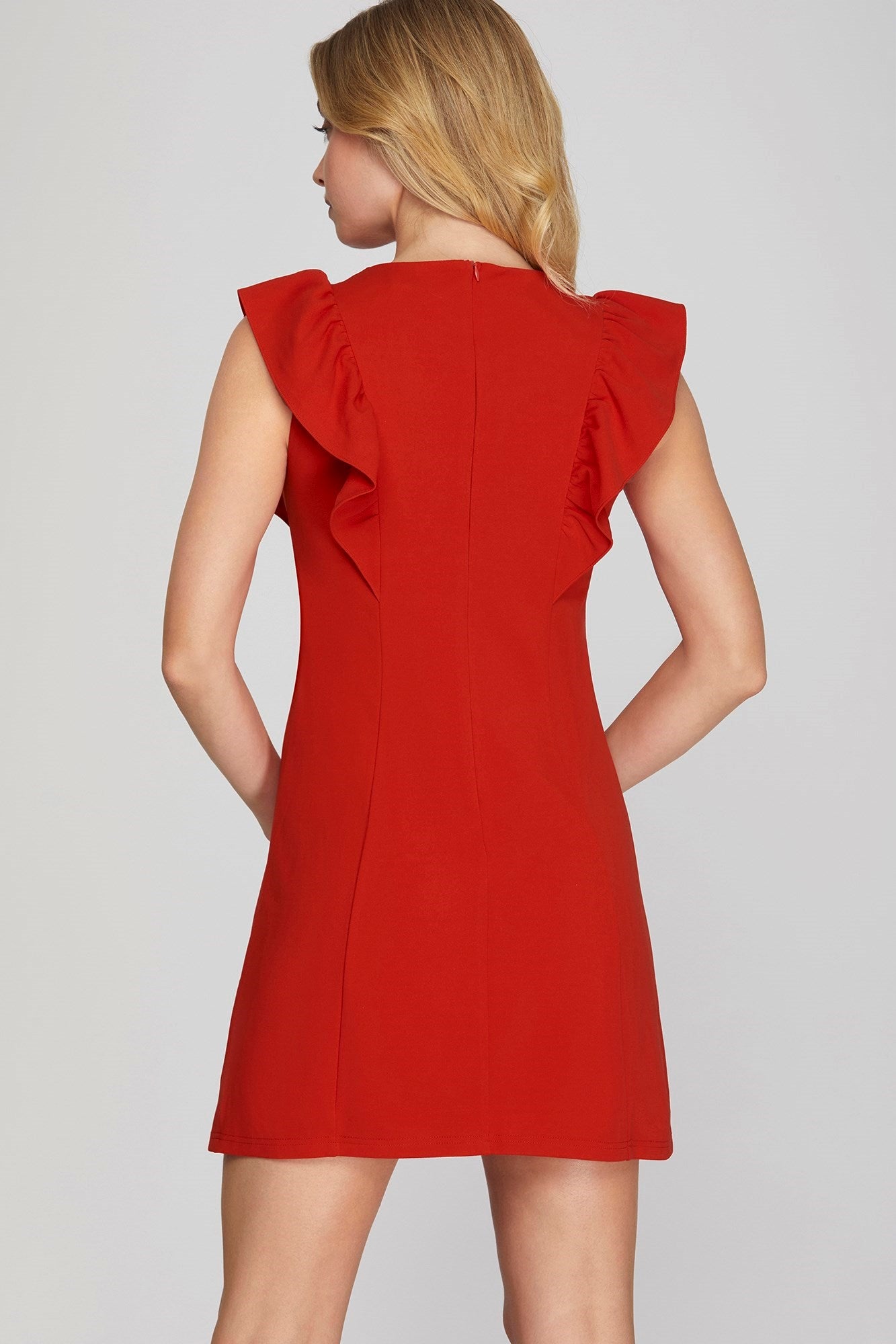 Ruffle Sleeve Heavy Knit Mini Dress – Bold, Sleek & Feminine