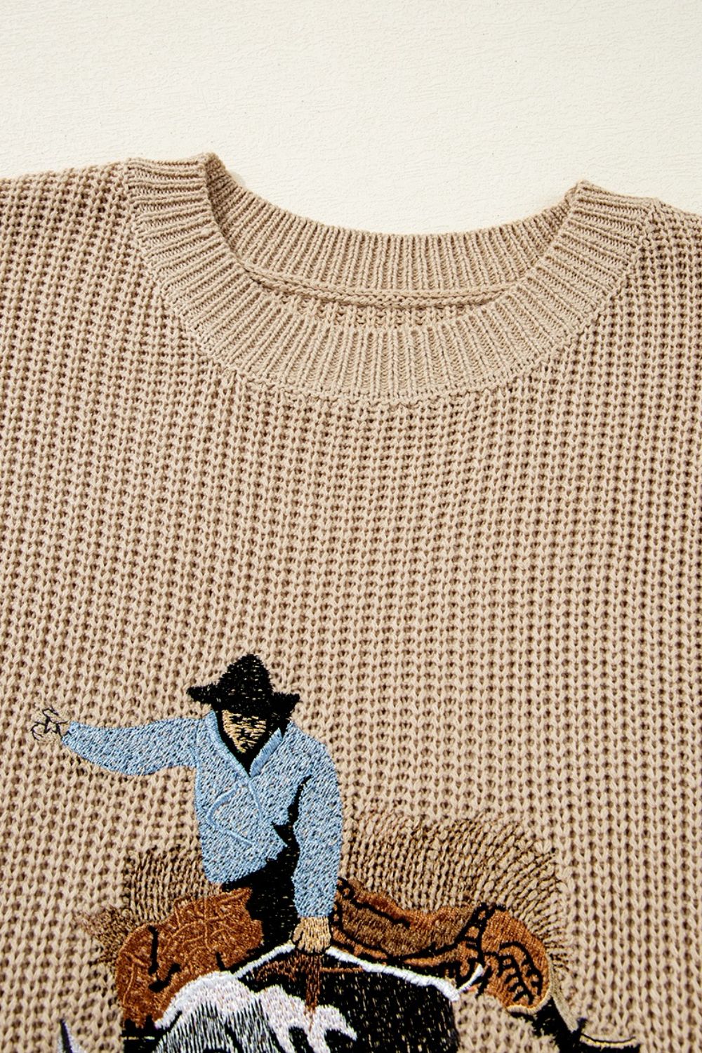 Western Cowboy Embroidered Sleeveless Knit Sweater – Rodeo Bull Rider Tank