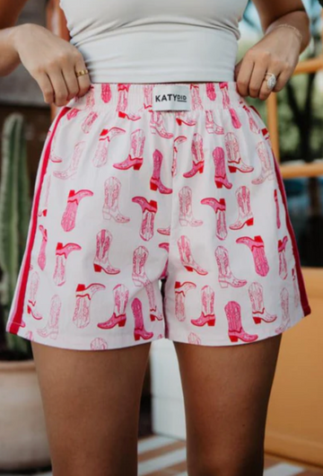 Light Pink Western Boots Boxer Shorts