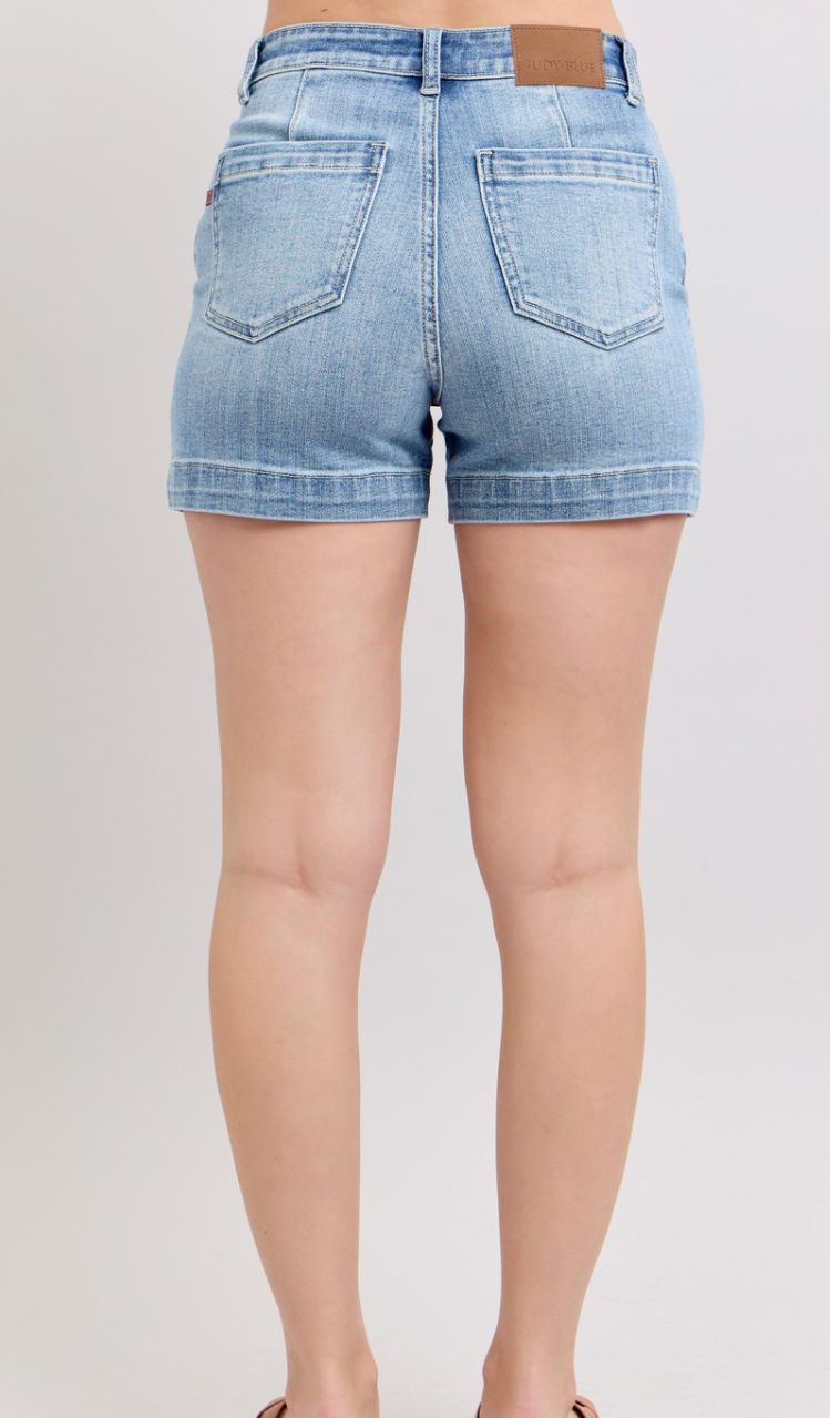 Mr. Denim Trouser Shorts – Classic Mid-Waist