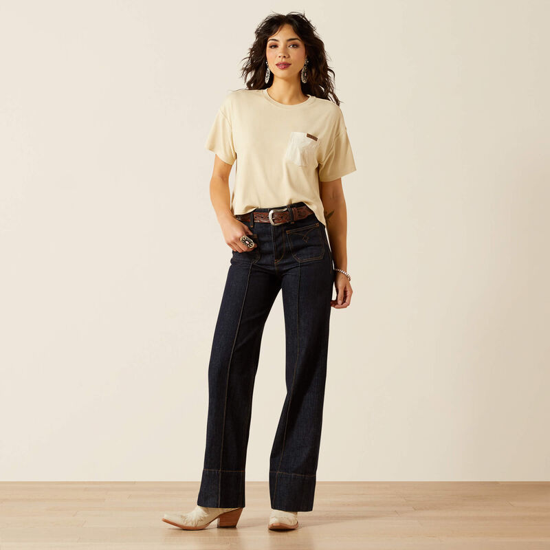 Ulta High Rise Tomboy Western Utility Wide Leg Jean- Womens Ariat
