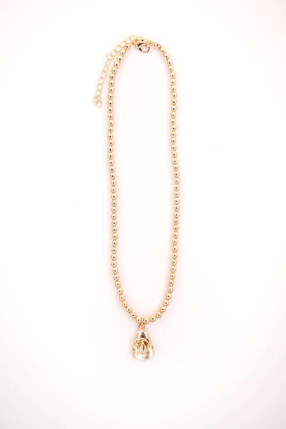 18k gold plated dainty beaded necklace with cowboy hat charm by West & Co., stylish jewelry accessory.