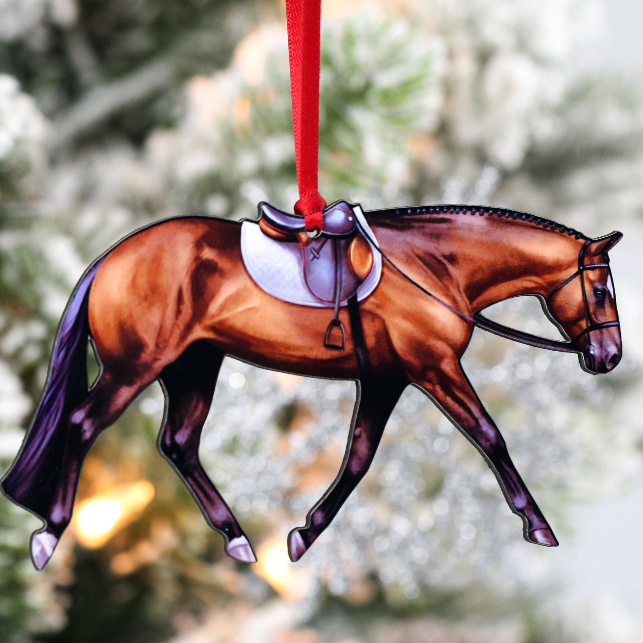 Bay English Pleasure Quarter Horse Ornament
