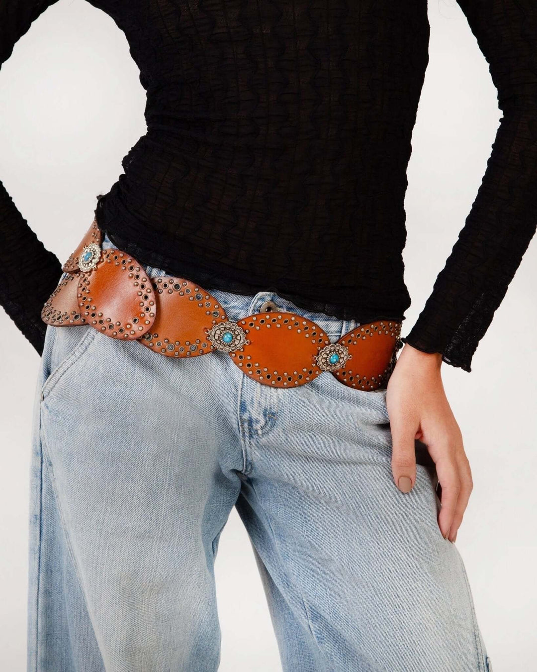 Alta Buena Leather Belt in Calfskin - Cowgirl Charm