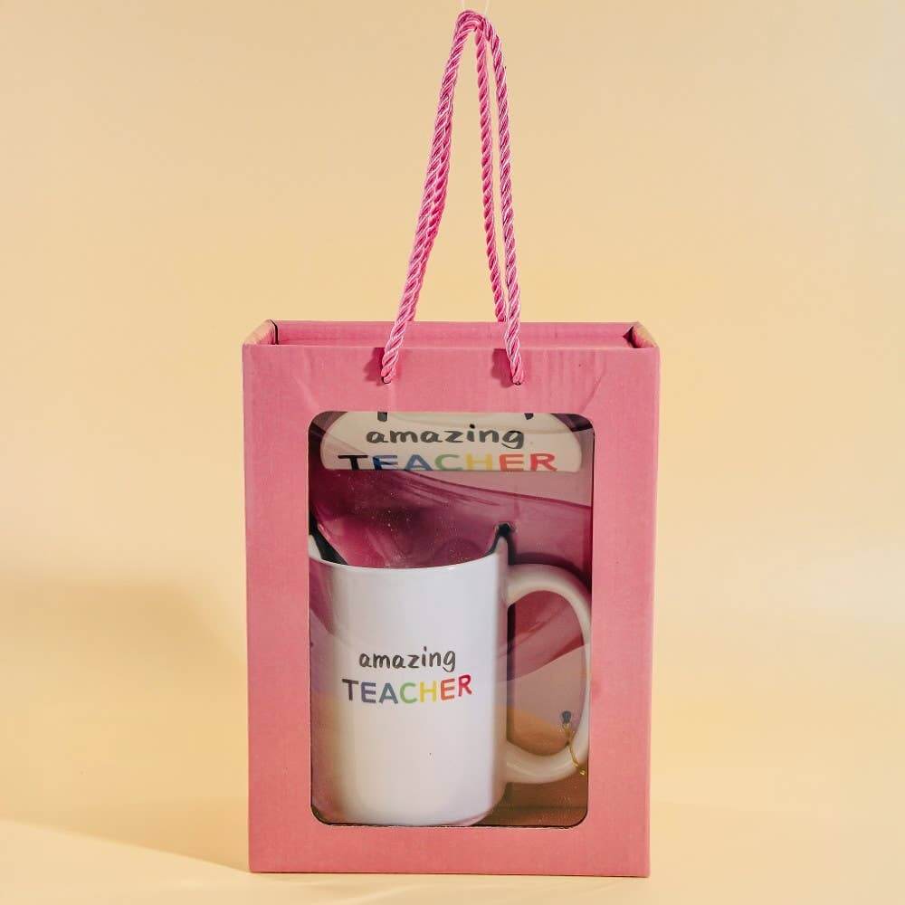 Anarchy Street 15 oz teacher mug with matching coaster in a home and gifts drinkware set, featuring a decorative design.