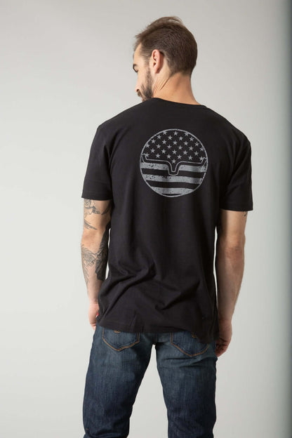 Black American Bullseye graphic T-shirt by Kimes featuring bold design and comfortable fit.
