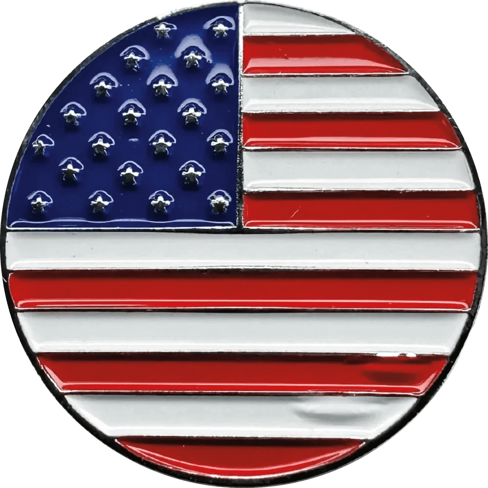 American Hat Maker magnetic hat pin featuring the American flag design, an accessory for hats and headwear.