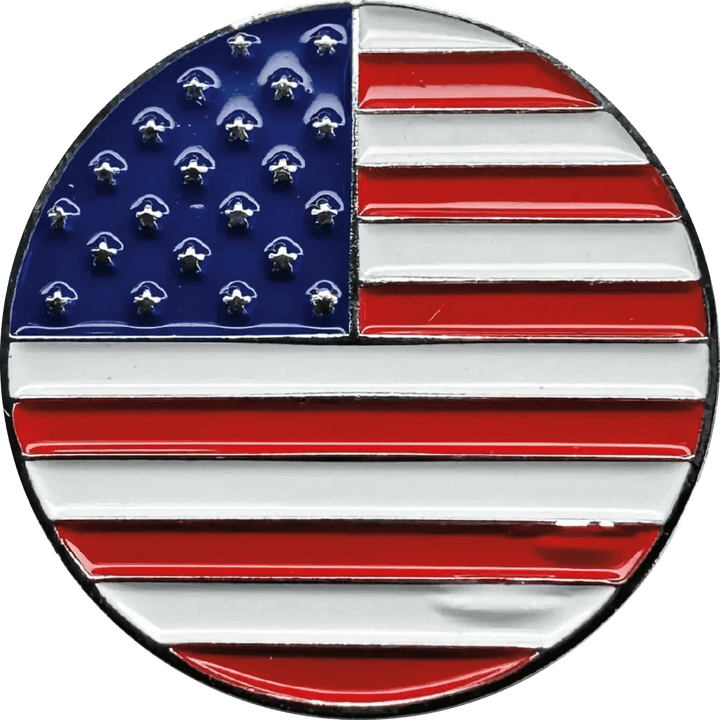 American Hat Maker magnetic hat pin featuring the American flag design, an accessory for hats and headwear.