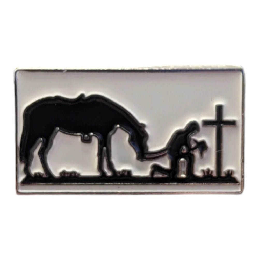 American Hat Maker Praying Cowboy | Magnetic Hat Pin - Cowgirl Charm