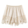 Free Spirit crochet lace shorts from Sunday Up featuring intricate lace details and a relaxed fit.