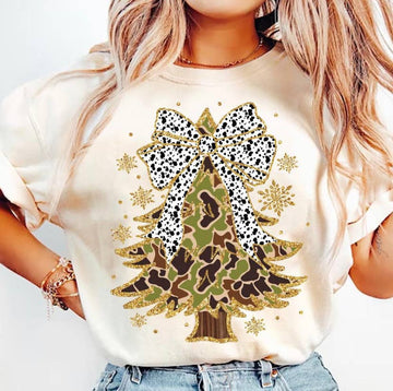 Camo Christmas Tree Short Sleeve Shirt