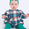 Baby Girls Peyton Plaid Woven Long Sleeve Bubble Romper - Cowgirl Charm