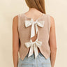 BACK BOW TIE SLEEVELESS SWEATER - Cowgirl Charm