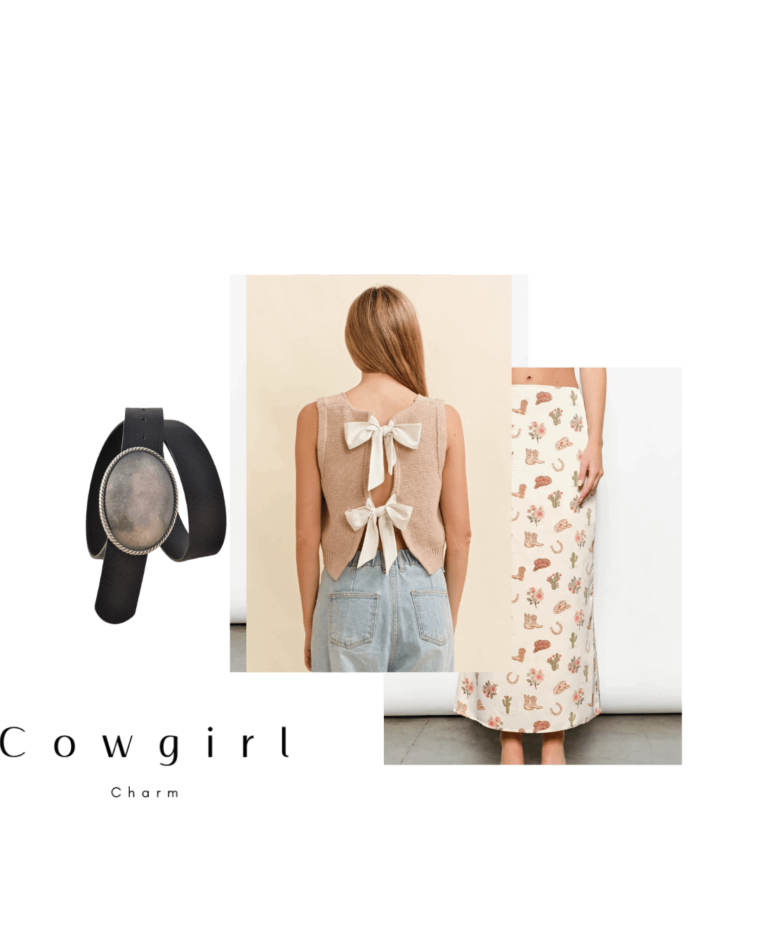 BACK BOW TIE SLEEVELESS SWEATER - Cowgirl Charm